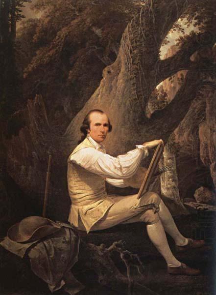 Self-Portrait Painting in the Woods, Jacob More